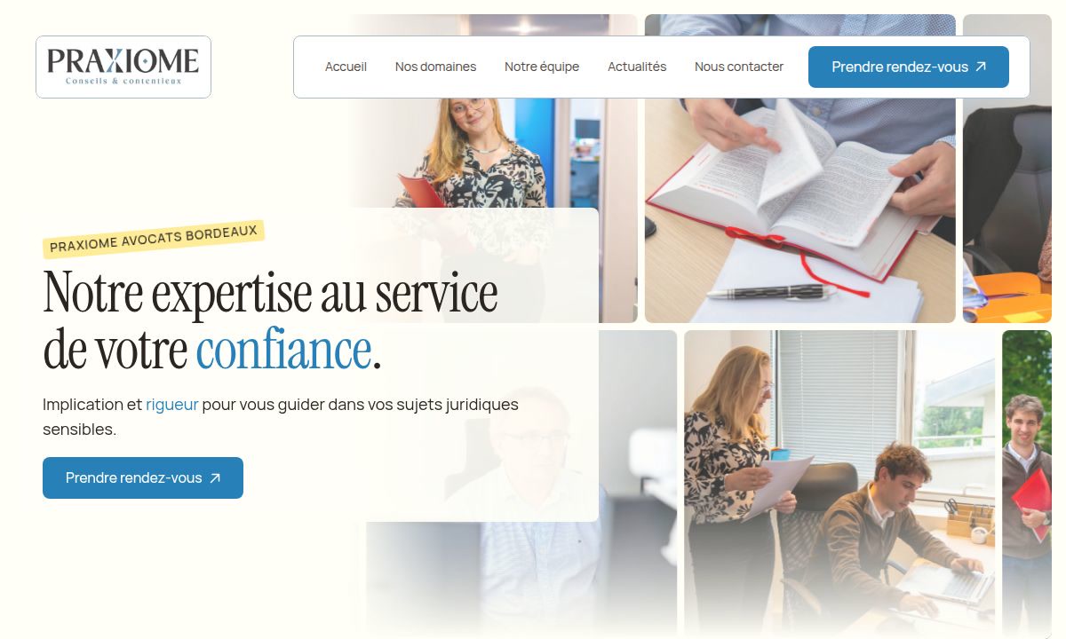 Hero du site Praxiome Avocats
